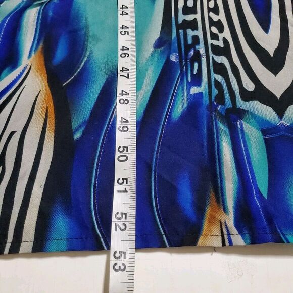 Winlar Satin Caftan Kaftan House Dress One Size Muumuu Vibrant Blue Boho Womens - Picture 8 of 8